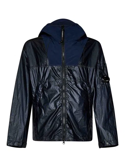 C.P. COMPANY GARMENT-DYED NAVY BLUE CS II HOODED JACKET