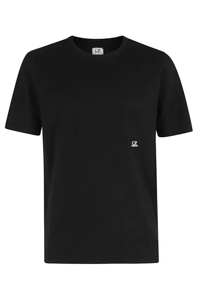 C.p. Company Garment Dyed Pocket Tshirt In Black