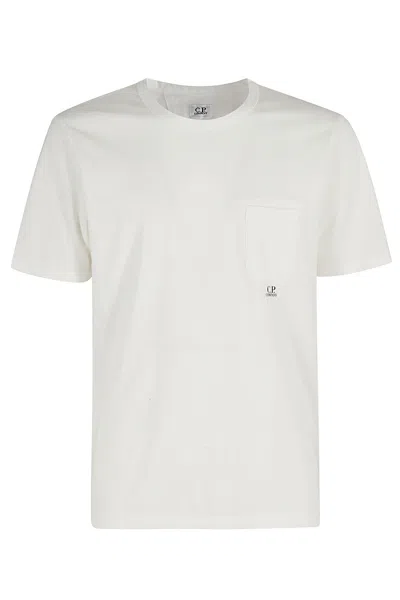 C.p. Company Garment Dyed Pocket Tshirt In Gauze White