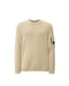 C.p. Company Gauze Knit White Sweatshirt In Neutral