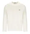 C.p. Company Gauze White Long Sleeved T-shirt In Neutral