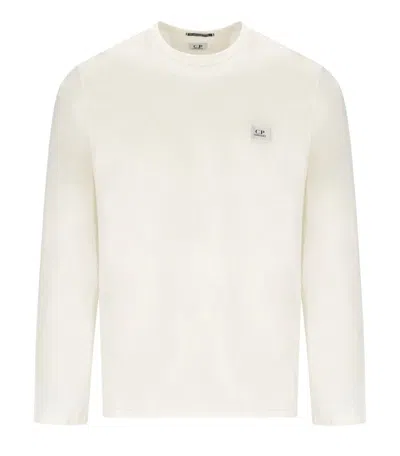C.P. COMPANY GAUZE WHITE LONG SLEEVED T-SHIRT