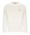 C.p. Company Gauze White Long Sleeved T-shirt In Neutral
