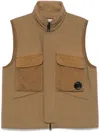 C.p. Company Gd Shell Gilet In Brown