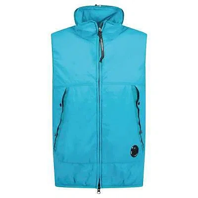 Pre-owned C.p. Company Cp Company G.d.p. Padded Gilet Aqua In Blue