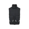 C.p. Company Black Vest With Mock Drawstring Neck And Logo Plaque On The Front In Blue