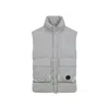 C.p. Company Padded Grey Waistcoat With Quilted Design In White