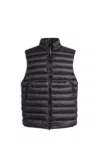 C.p. Company Men Black Vest With Mock Neck And Logo Plaque On The Side In Tech Fabric Man In Purple