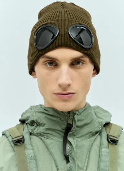 C.p. Company Goggle Beanie Hat In Brown