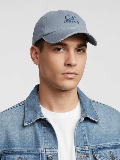 Pre-owned C.p. Company Goggle Cap Distress In Blue