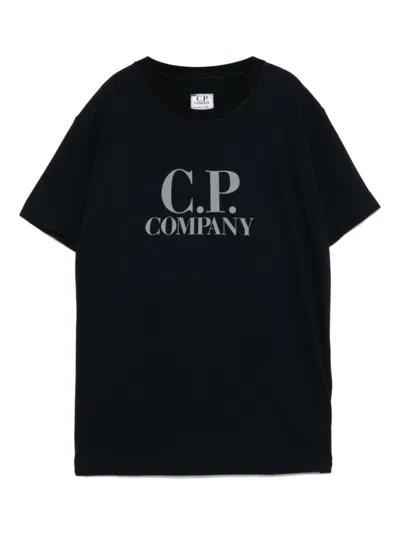 C.p. Company Kids' Logo-print T-shirt In Blue