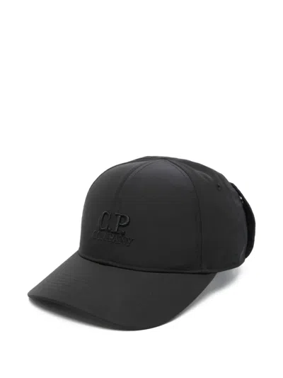 C.p. Company Goggle-detail Baseball Cap In Black