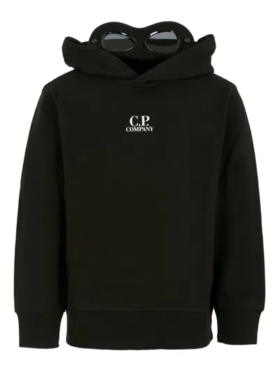 C.p. Company Kids' Goggle-detail Hoodie In Black
