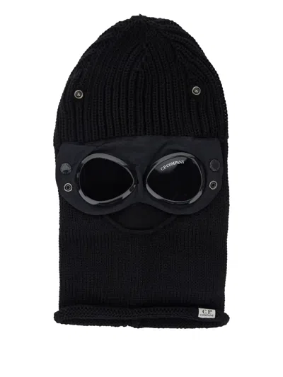 C.p. Company Goggle-detail Knit Balaclava In Black