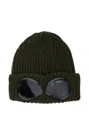 C.p. Company Goggle-detail Ribbed Beanie Hat In Black