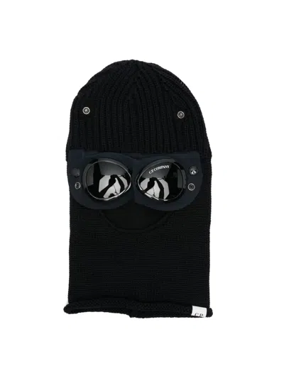 C.p. Company Goggle-detail Wool Balaclava In Black