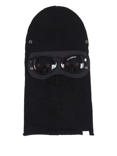 C.p. Company Goggle-detail Wool Balaclava In Black