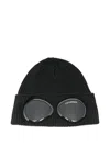C.p. Company Goggle-detail Wool Beanie Hat In Black
