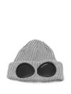 C.p. Company Goggle-detail Wool Beanie Hat In Gray
