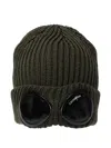 C.p. Company Goggle-detail Wool Hat In Green