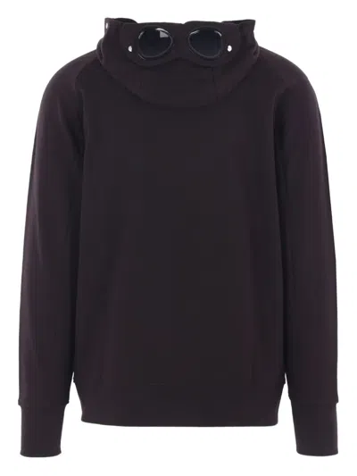 C.p. Company Goggle-detail Zip-up Hoodie In Black