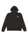 C.p. Company Goggle-detail Zip-up Hoodie In Brown