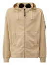 C.p. Company Goggle-detail Zip-up Hoodie In Brown