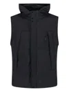 C.p. Company Mens Sleeveless Jacket With Integrated Goggles And High Collar In Black