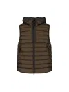C.p. Company Goggle Hooded Down Gilet In Brown