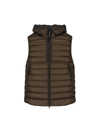 C.p. Company 'goggle Down' Padded Vest In Green