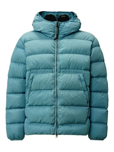 C.p. Company Goggle-hood Down Jacket In Blue