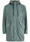 C.p. Company Goggle Hooded Coated Nylon Parka In Blue