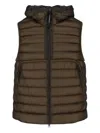C.p. Company Goggle Hooded Down Gilet In Brown
