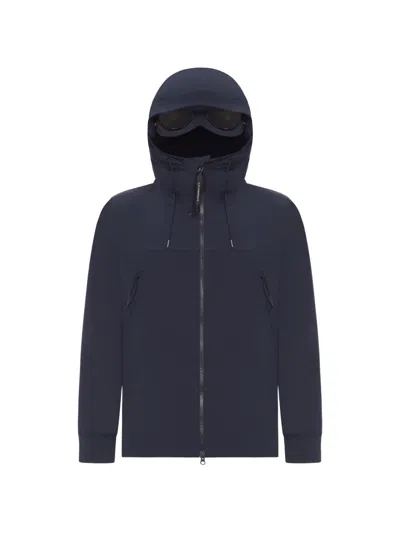 C.p. Company Goggle Jacket In C.p. Shell-r In Blue