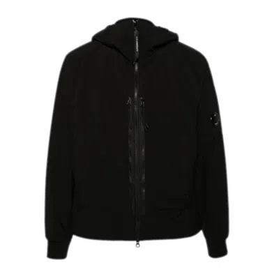 C.p. Company Goggle Hooded Jacket With Integrated Lens In Black