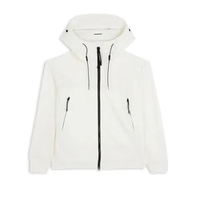 C.p. Company Goggle Hooded Jacket With Lightweight Design In White