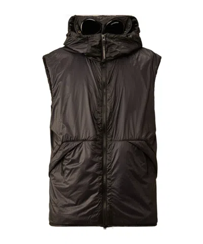 C.p. Company Nada Shell Lens-detail Vest In Brown