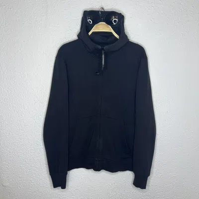 Pre-owned C.p. Company Goggle Hoodie Full Zip Sweatshirt Size M Black
