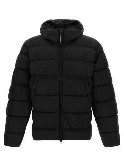C.p. Company C.p.company Midnight Blue Nylon Down Jacket In Black