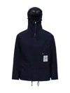 C.p. Company C.p.company Men Goggle 50 Yarns Jacket With Hood In Blue