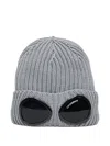 C.p. Company Goggle Merino Wool Beanie In Gray