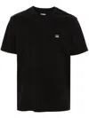 C.p. Company Blue T-shirt With Logo Printed On The Front In Black
