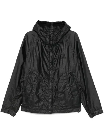 C.p. Company C. P. Company Goggle Waxed Jacket In Black