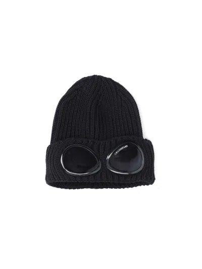 C.p. Company 'goggle' Wool Beanie In Black