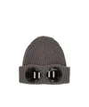 C.p. Company Goggle Wool Beanie In Black