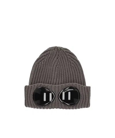 C.p. Company Goggle Wool Beanie In Black