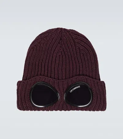 C.p. Company C. P. Company Goggle Wool Beanie In Purple