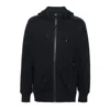 C.p. Company Sweatshirts Hooded Open In Diagonal Raised Fleece Clothing In Black