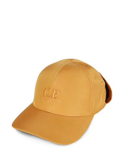 C.p. Company Goggle-detail Embroidered Baseball Cap In Orange