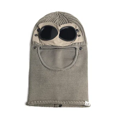 C.p. Company Goggles And Knitted Hat In Neutral